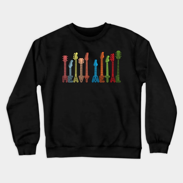 Heavy Metal Guitar Design Crewneck Sweatshirt by vpdesigns